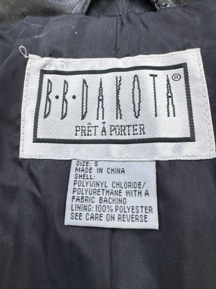 Chaqueta BB Dakota Mujer Pequeña Imitación Cuero Moto Rencor Capricho Gabardina Y2K Foto 3 de 4