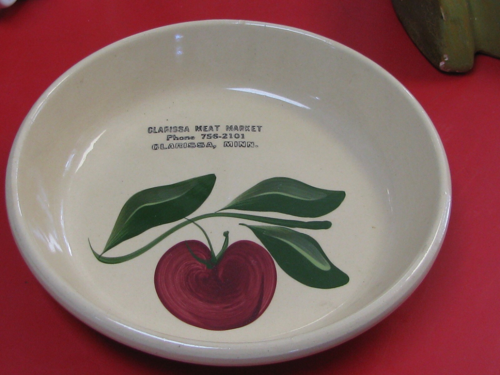 VINTAGE WATT WARE PIE PLATE CLARISSA MEAT MARKET CLARISSA, MINN. eBay