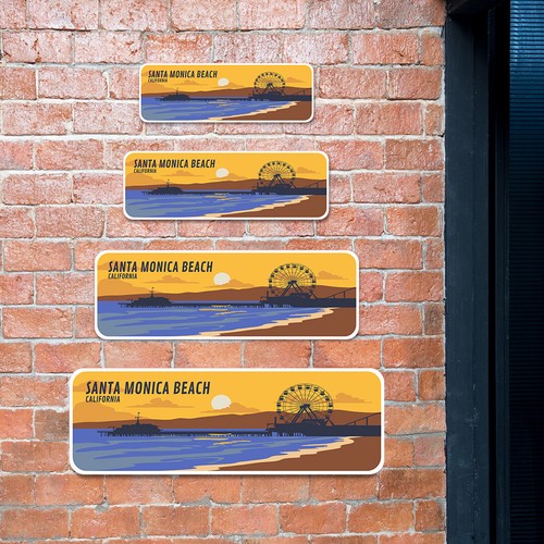 Standard Plus Santa Monica Beach, California Wall or Door Sign - Picture 3 of 40