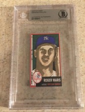 Roger Maris Original Art Sketch Card New York Yankees Beckett BAS True 1/1
