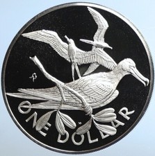 1978 BRITISH VIRGIN ISL. - $1 DOLLAR - MAGNIFICIENT FRIGATE - .8 Oz PROOF SILVER 11.40 per troy oz