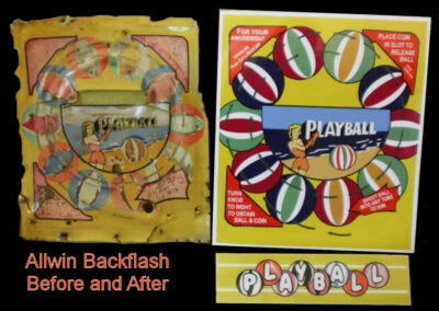 Allwin repro Backflashes & top glasses, Custom made from your old art or photo