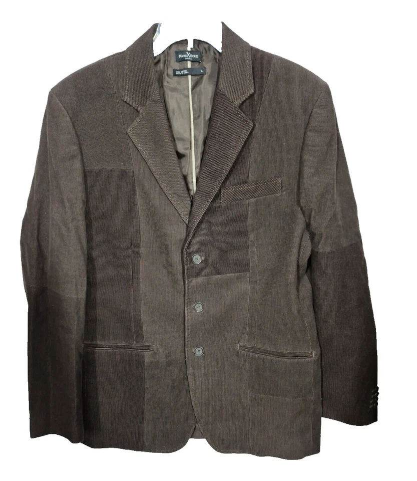 Marc Ecko Sportcoat Mens L 45 Brown In the Cut Corduroy Jacket - Image 2 of 4