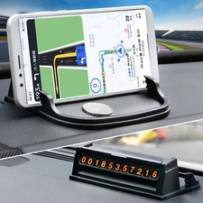 3in1 Car Dashboard Mount Phone Holder Non-slip Anti Slip Mat Number Parking Card