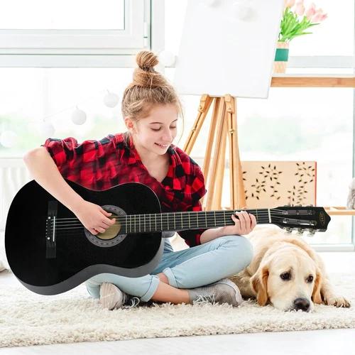 38" Acoustic Guitar Adult Black Includes Guitar Pick Accessoriies Full Size - Bild 4 von 11