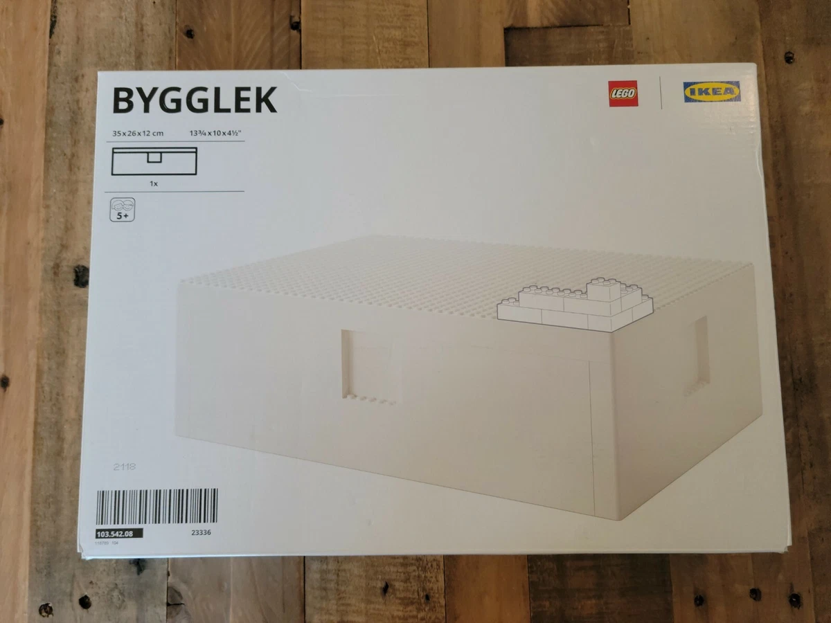 BYGGLEK LEGO® box with lid, set of 3, white - IKEA