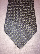 MENS TIE SLATE GRAYISH BLUE WITH YELLOW ACCENTS 4 X 61