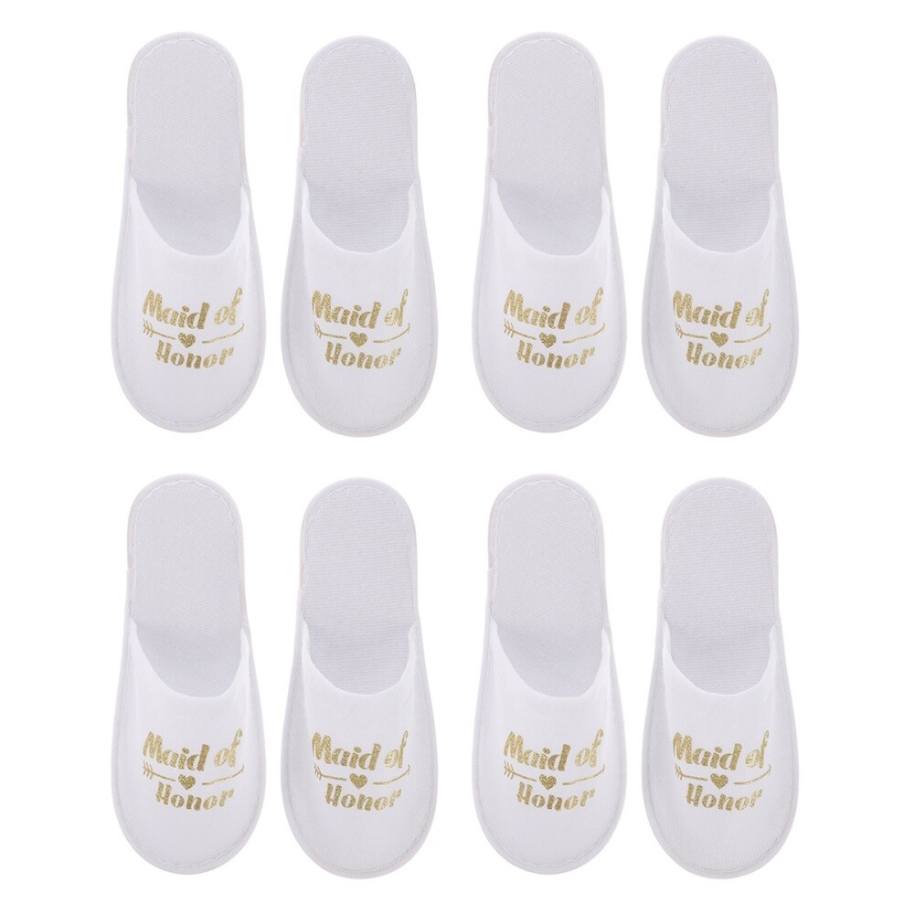 PANTOFOLA D’ORO Confezione 2 Pantofole Monouso Damigella Da Viaggio Bianco Damigelle Sposa