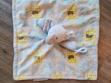 Blankets And Beyond Baby Elephant Lovey plush soft toy gray blue yellow green