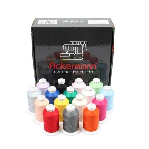 Ackermann Overlock Bauschgarn Nähgarn 16x 1.000m Box (2,18 EUR/km) - Bild 10 von 11