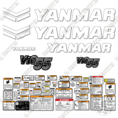 Fits Yanmar Vio55-6A Decal Kit Replacements Mini Excavator - 3M Vinyl!