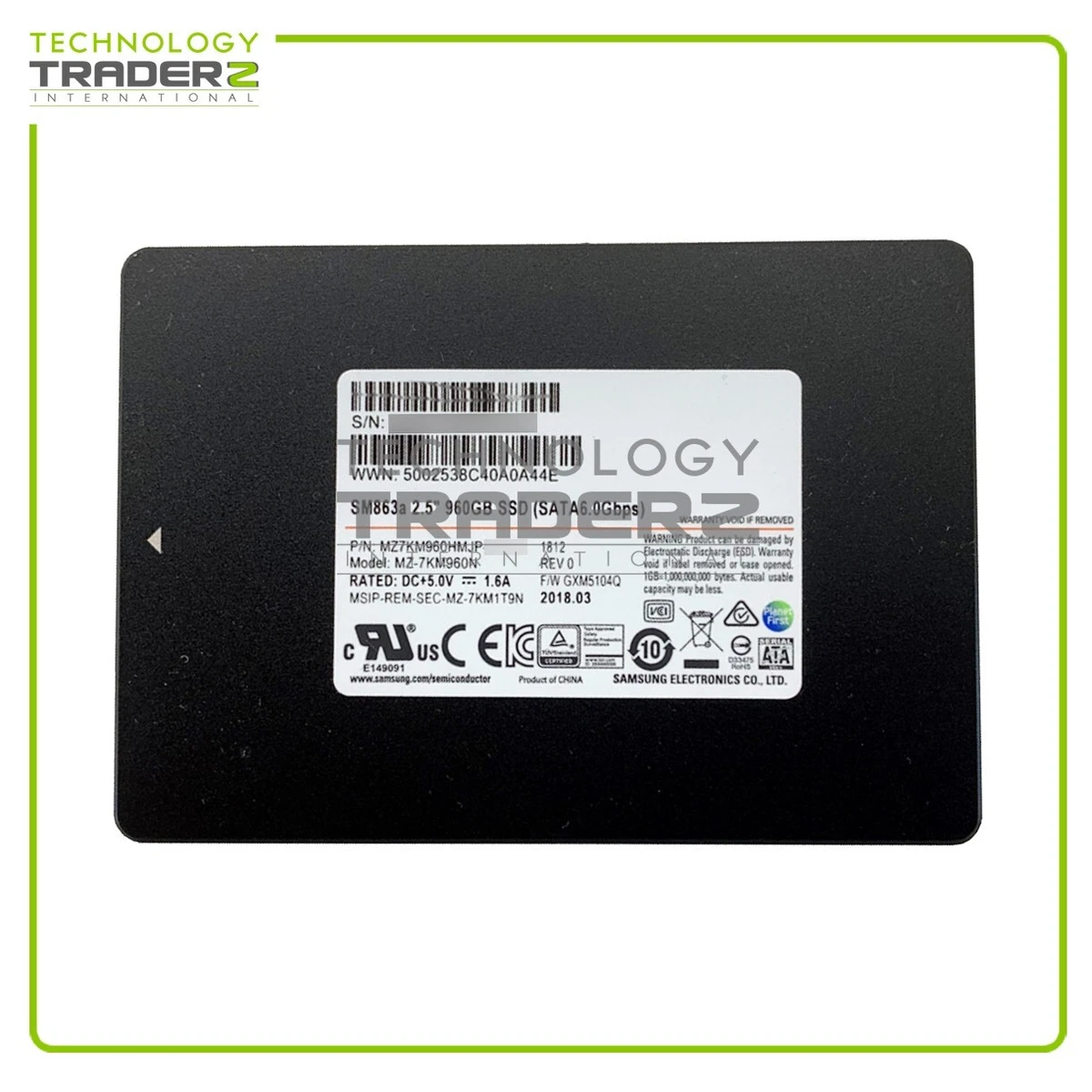 Samsung 2.5 in Form Factor Solid State Drives 960 GB Storage