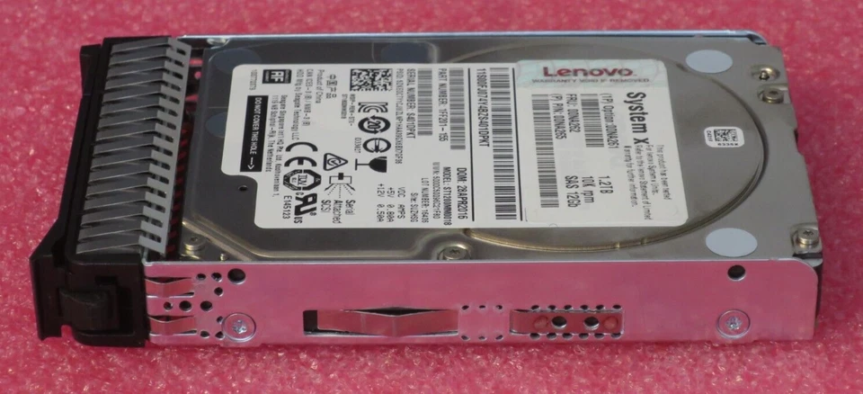 4x Lenovo SystemX 1.2TB 2.5" 10K SAS 12Gb/s G3HS HS 2.5" Internal HDD 00NA262 - Image 4 of 4