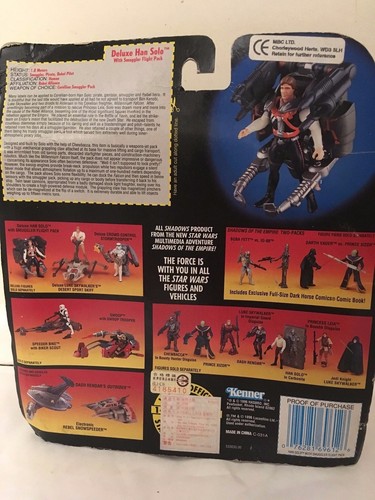 Bnib Star Wars Power Of The Force Deluxe Han Solo Hasbro Figura de Acción Vuelo - Imagen 2 de 2