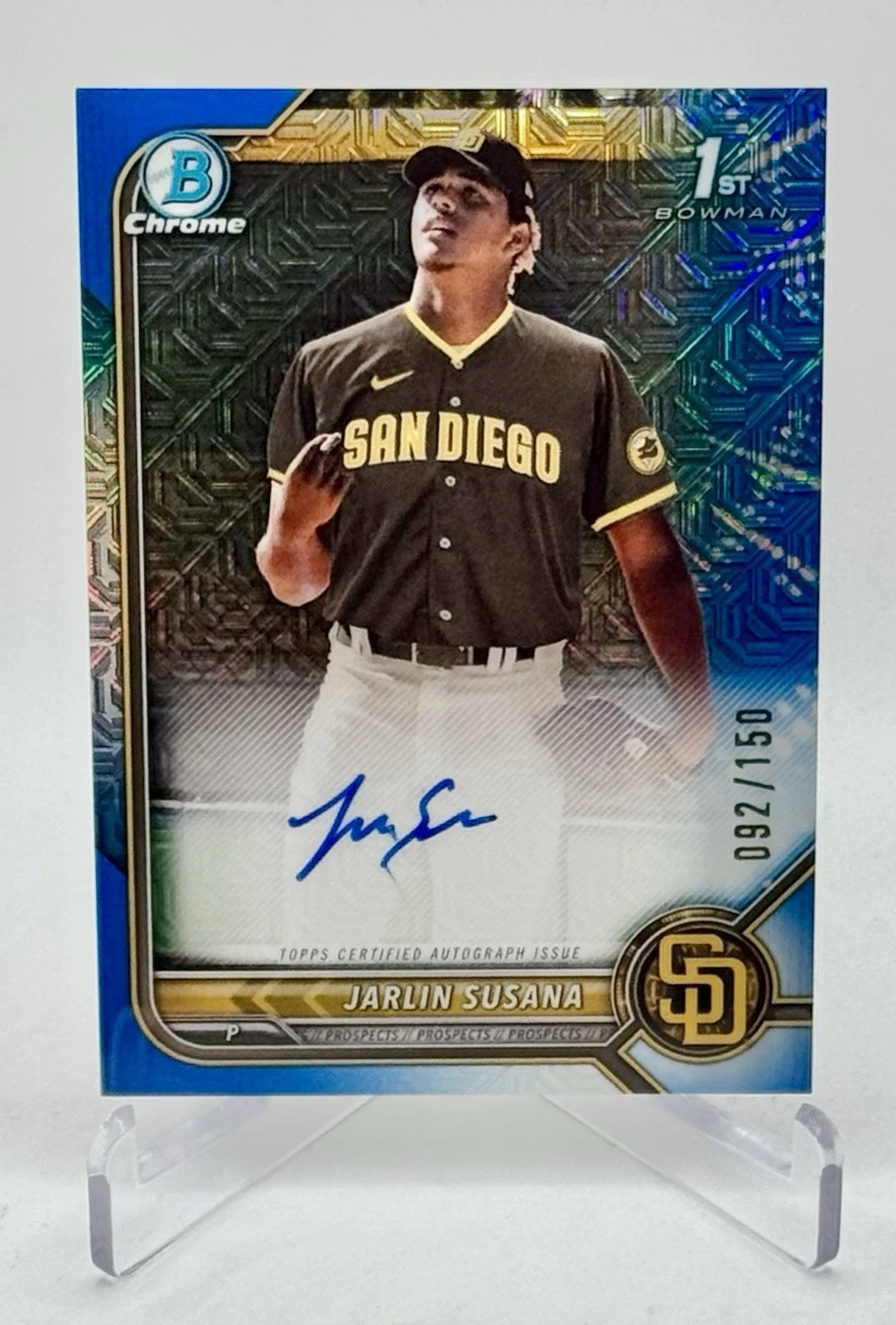 Jarlin Susana 2022 Bowman Chrome 1st Auto RC HTA Choice Refractor /150 #CPA-JSA