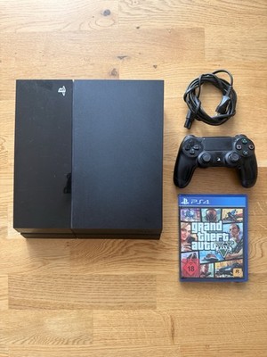 PlayStation 4 (PS4) 500 GB   CUH-1004A   1 Controller + GTA V - Funktioniert Top