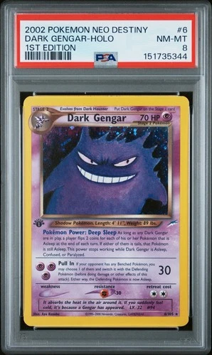 Pokemon Dark Gengar Neo Destiny 1st Edition Holo Rare #6 PSA 8 NM-MT