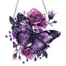 DOMROM Butterfly Diamond Art Hanging Kits for Adults 17x18x2 cm, QP054