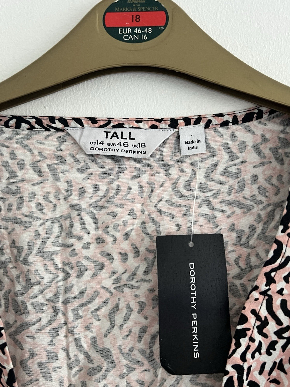 Dorothy Perkins Tall Pink Animal Print Wrap Dress Size 18 Short Sleeves image 2