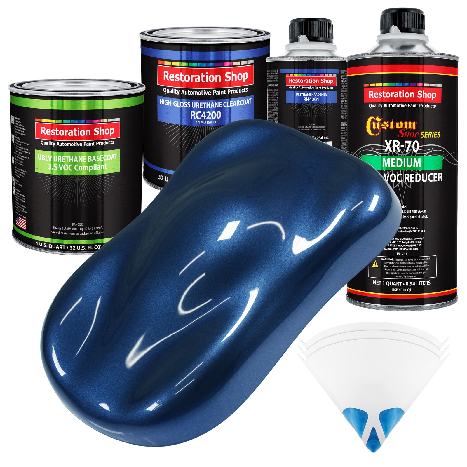 Sapphire Blue Metallic Low VOC Urethane Basecoat Auto Paint Kit