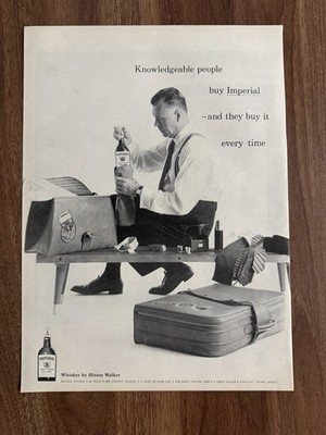 1957 Hiram Walker Whiskey Print Ad Knowledgeable People Buy Imperial 