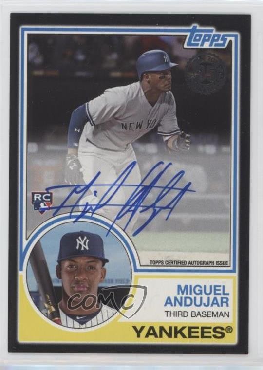 2018 Topps 1983 Design Black 2/99 Miguel Andujar #83A-MA Rookie Auto RC 7xr