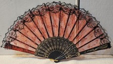 SMALL ORIENTAL FOLDING HAND FAN WITH A BUTTERFLY BUTTERFLIES DESIGN A 