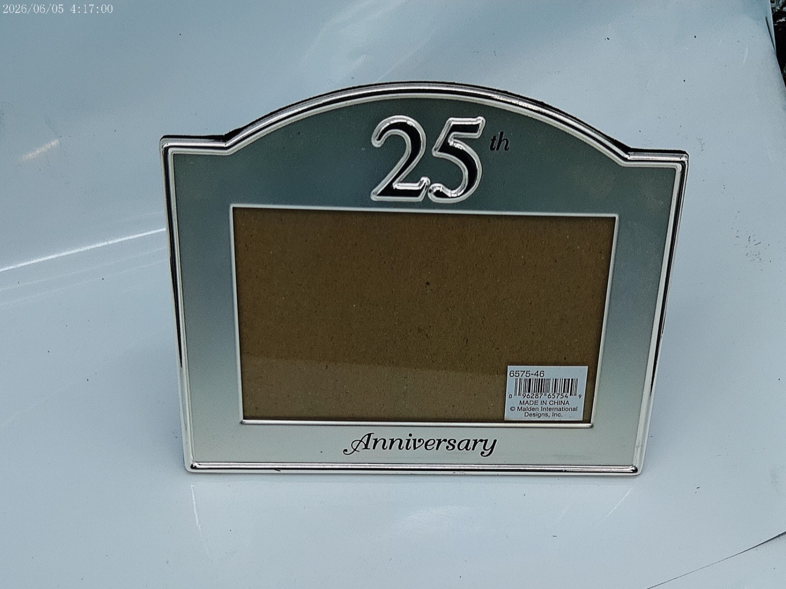 Malden 25th Anniversary Picture Frame 4x6 Silver Metal Silver Jubilee... image 3