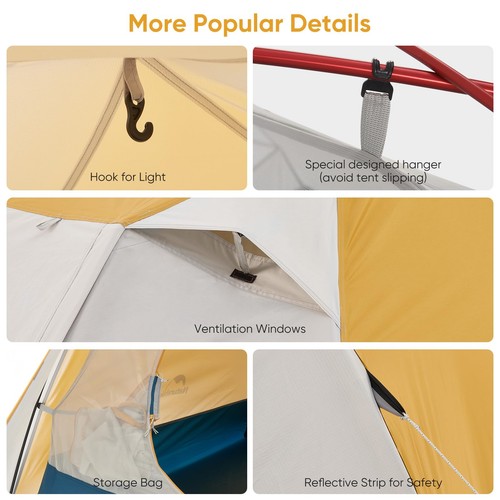 Naturehike Camping Tent, 2/3 Person Double Layer, Instant Easy Setup, Waterpr... - Picture 8 of 9