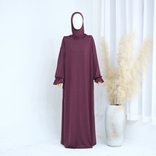 Dubai Arab Women Caftan Abaya Muslim Long Dress Robe Jalabiya Djellaba Khimar