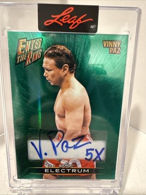 2025 Leaf Electrum - Vinny Paz Auto /5 - Green Enter The Ring (5 World Titles)