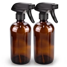 Amber Glass Spray Bottle Set, 2 Pack, 16 oz - Perfect for Plants  Cleaning