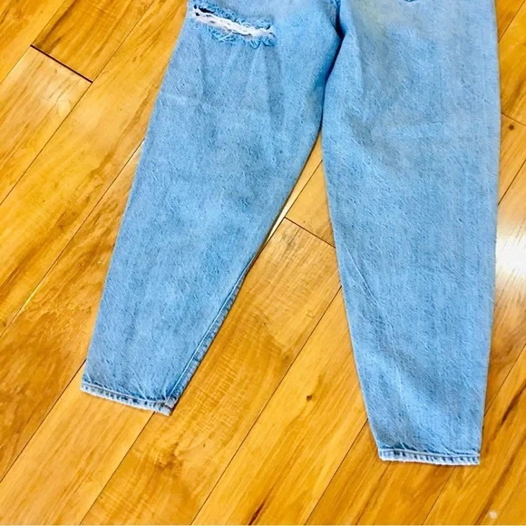 American Eagle AEO relaxed mom jeans denim distressed relaxed blue ripped 0 image 5