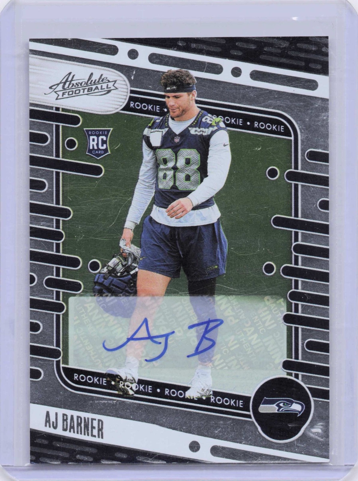 AJ Barner Panini Absolute #184 Autograph