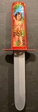 Vintage c-1960s Tarzan Tin Litho Toy Retracting Knife "NOS"   Japan