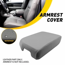 Fits 2007-2013 Toyota Tundra Middle Console Lid Armrest Leather Cover Gray New-1