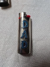 Vtg Lighter Case DAD Sleeve Western Cover Holder Silver Turquoise for Bic