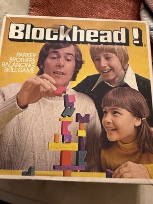 Vintage Blockhead No 37 Parker Brothers 1975 Balancing Skill Game Wood Blocks