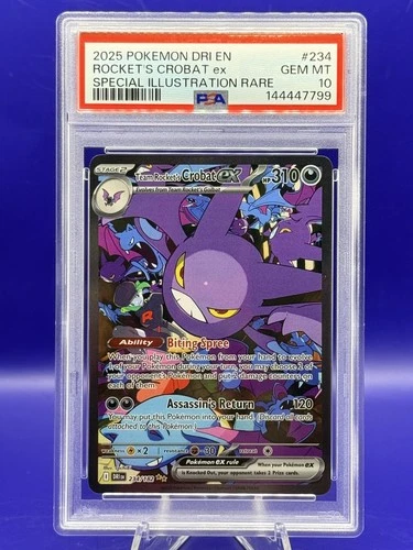 Team Rocket's Crobat ex 234/182 Destined Rivals Special Illustration Rare PSA 10