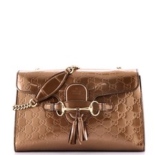 Gucci Emily Chain Flap Bag Guccissima Patent Medium