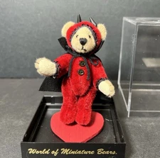 World of Minature Bears #691 TRICKSTER Devil Costume 3" Halloween by Stacy Pio
