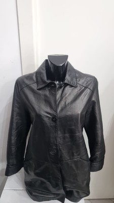 Jacke Mantel Damen Leder Farbe Schwarz Gr. 44 Cod. AN317