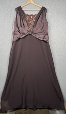Montage Mon Cheri Dress Womens 20W Brown Beaded Lace Bodice Formal Maxi MOB