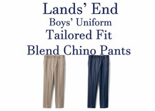 NWOT Lands End Boys Tailored Fit Blend Chino Pants-CHOOSE SIZE  COLOR 