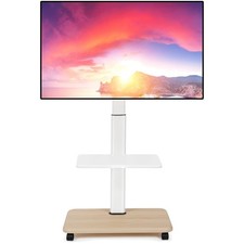 TV Ständer Rollbar mobiler TV-Wagen 32-70 Zoll höhenverstellbar weiß