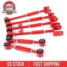 Red Steel Front Ball Joint Rear Camber Control Arm Kit For Accord TL TSX 08-13
