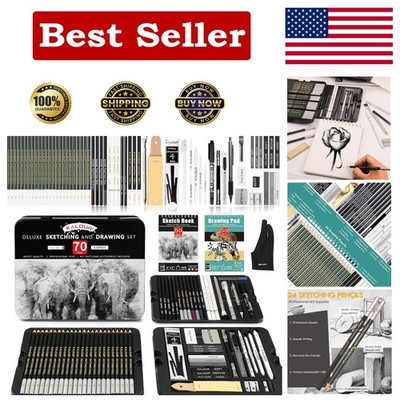 Pro Art 72-Pack Sketching Tools &  Sketchbook - Perfect for All Levels