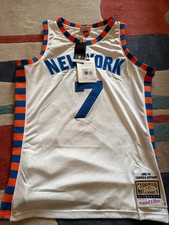 New York Knicks Jersey Carmelo Anthony Mitchell Ness White 2015-16 Size L Men’s 