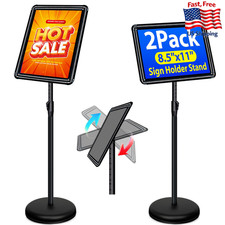 VAIIGO 2-Pack 8.5x11 Inch Adjustable Sign Stand & Floor Standing Sign Holder - P