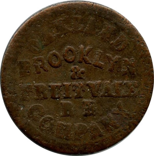 1871 Oakland California CA Oakland Brooklyn & Fruitvale Railroad 8 Windows Token - product listing photo